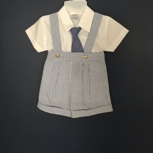 Seersucker Short Set with Suspenders